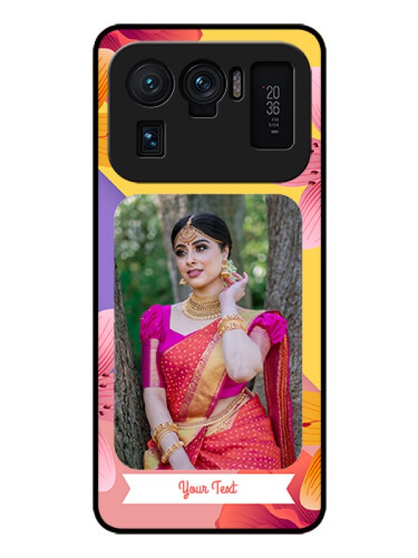 Custom Mi 11 Ultra 5G Custom Glass Mobile Case - 3 Image With Vintage Floral Design