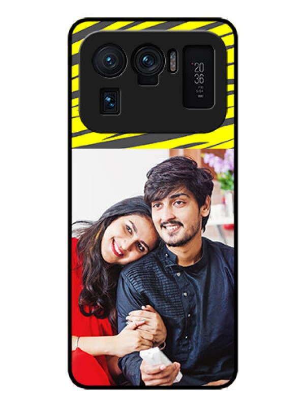 Custom Mi 11 Ultra 5G Photo Printing on Glass Case - Yellow Abstract Design