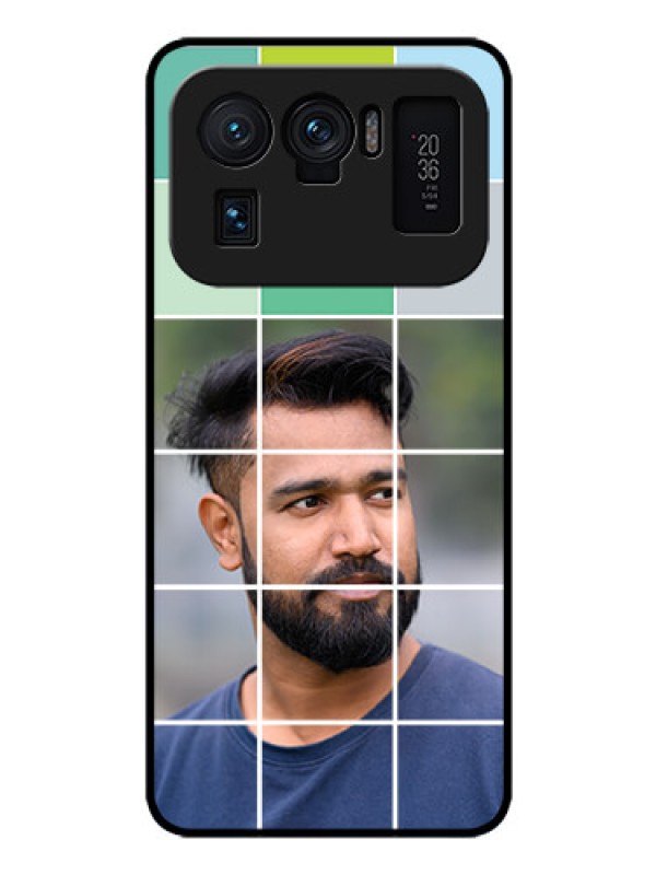 Custom Mi 11 Ultra 5G Photo Printing on Glass Case - with white box pattern 