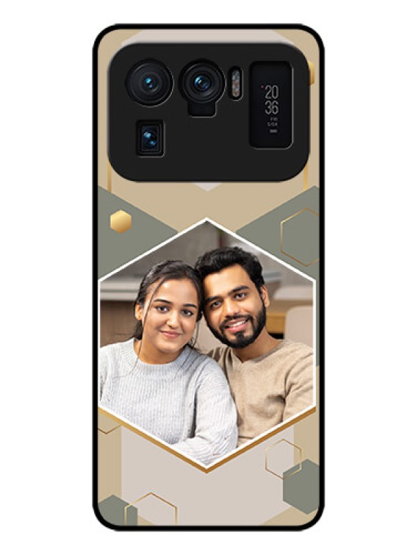 Custom Xiaomi Mi 11 Ultra 5G Photo Printing on Glass Case - Stylish Hexagon Pattern Design