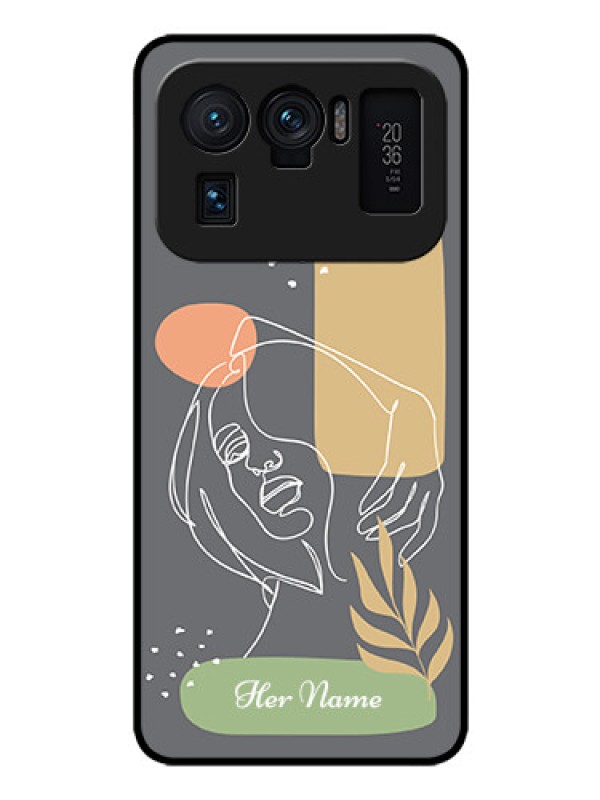 Custom Xiaomi Mi 11 Ultra 5G Custom Glass Phone Case - Gazing Woman line art Design