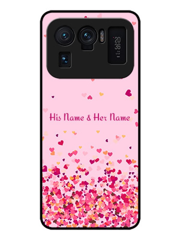 Custom Xiaomi Mi 11 Ultra 5G Photo Printing on Glass Case - Floating Hearts Design