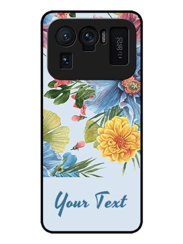 Custom Xiaomi Mi 11 Ultra 5G Custom Glass Mobile Case - Stunning Watercolored Flowers Painting Design