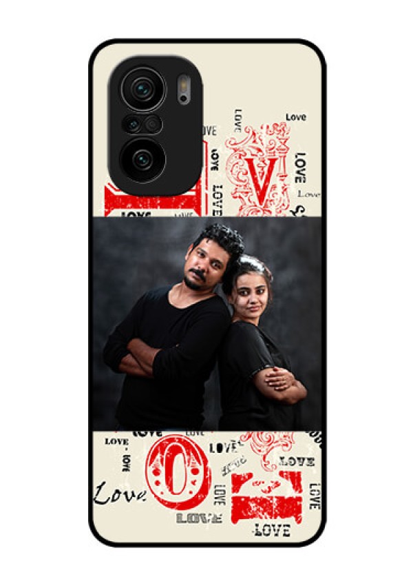 Mi 11x 5G Photo Printing on Glass Case - Trendy Love Design Case