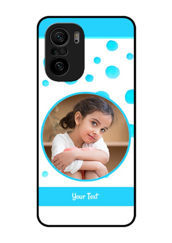 Mi 11x 5G Photo Printing on Glass Case - Blue Bubbles Pattern Design