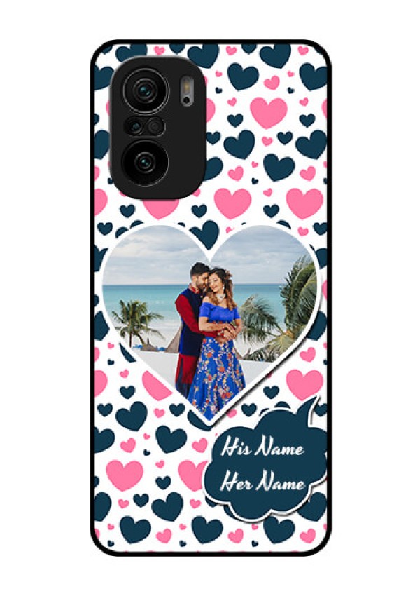 Mi 11x 5G Custom Glass Phone Case - Pink & Blue Heart Design