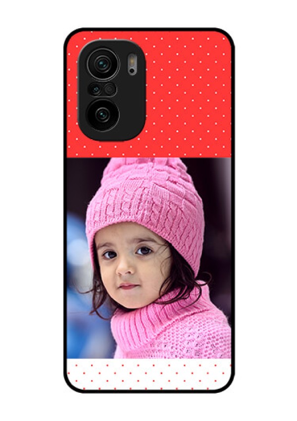 Mi 11x 5G Photo Printing on Glass Case - Red Pattern Design