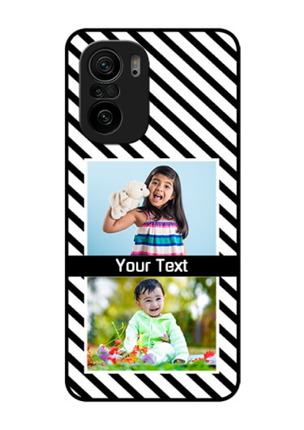 Mi 11x 5G Photo Printing on Glass Case - Black And White Stripes Design