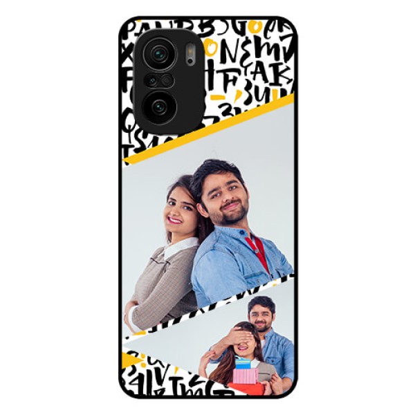 Mi 11x 5G Custom Glass Mobile Case - Letters Pattern Design