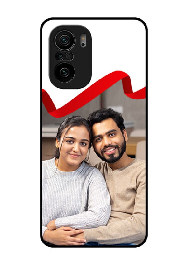 Mi 11x 5G Photo Printing on Glass Case - Red Ribbon Frame Design