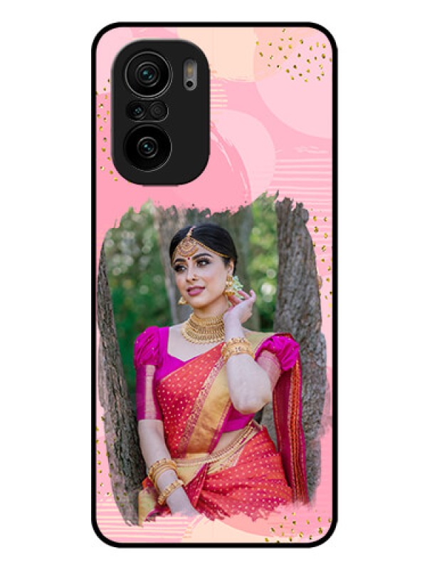 Custom Mi 11x 5G Personalized Glass Phone Case - Gold Glitter Splash Design