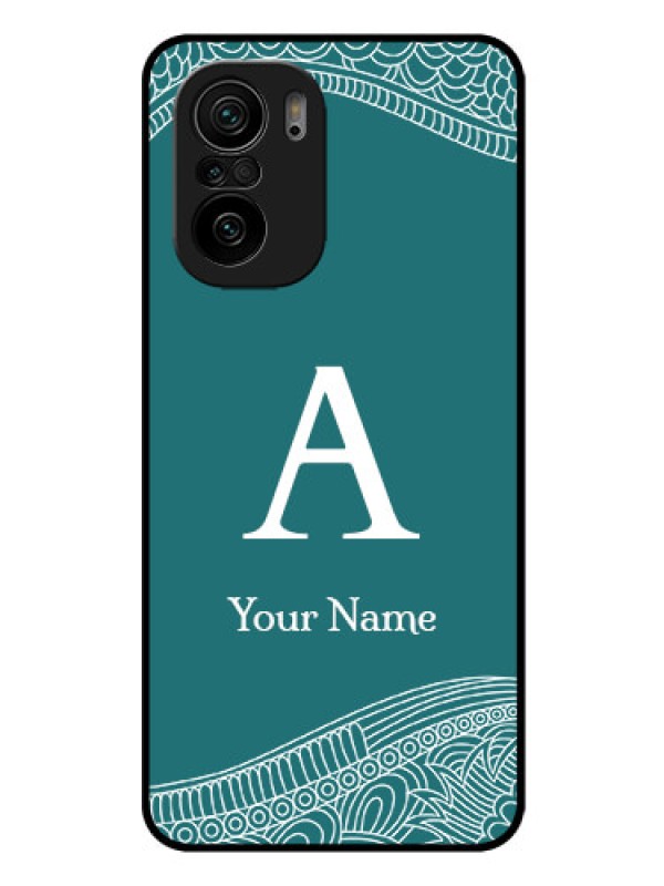 Custom Xiaomi Mi 11X 5G Personalized Glass Phone Case - line art pattern with custom name Design