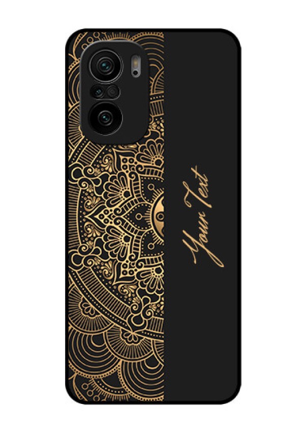 Xiaomi Mi 11X 5G Photo Printing on Glass Case - Mandala art with custom text Design