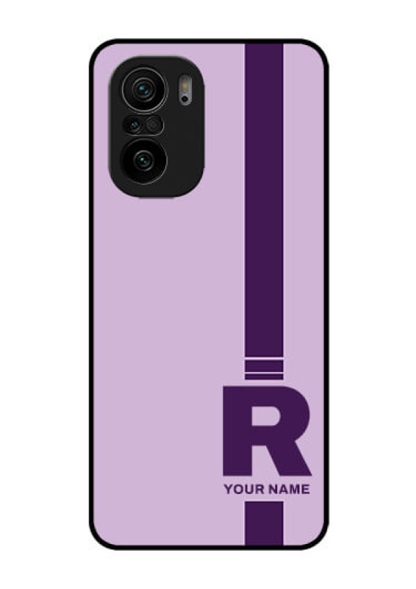 Xiaomi Mi 11X 5G Photo Printing on Glass Case - Simple dual tone stripe with name Design