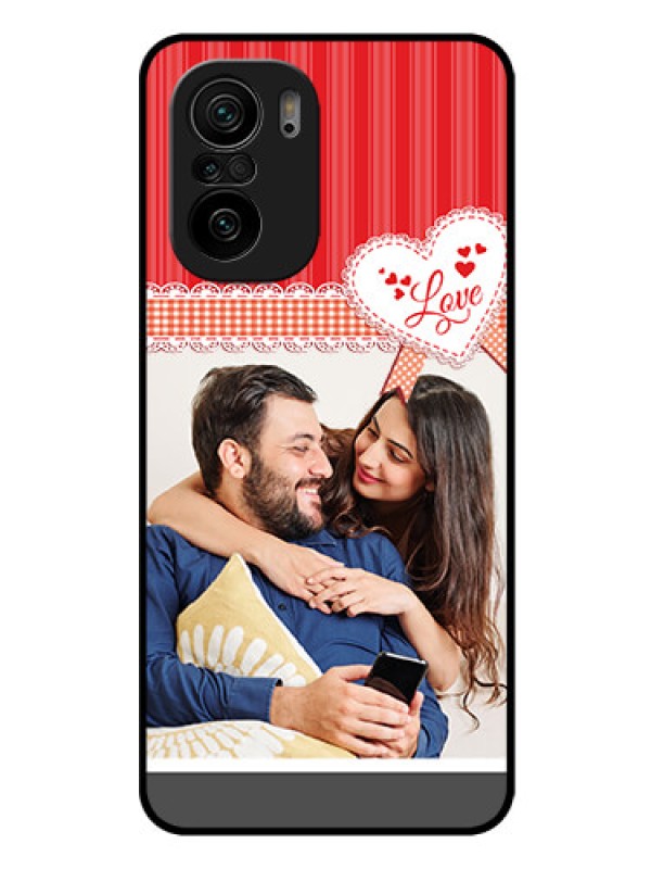 Custom Mi 11x Pro 5G Custom Glass Mobile Case - Red Love Pattern Design