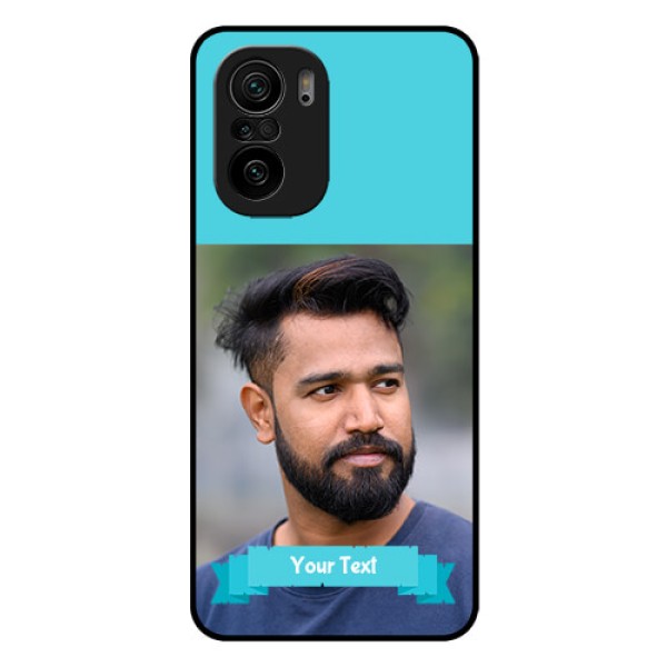 Mi 11x Pro 5G Personalized Glass Phone Case - Simple Blue Color Design
