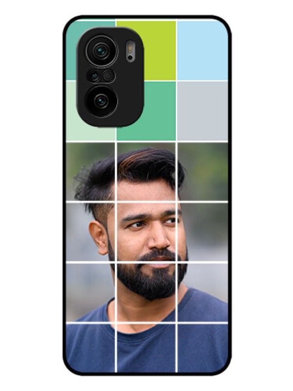 Custom Mi 11x Pro 5G Photo Printing on Glass Case - with white box pattern 