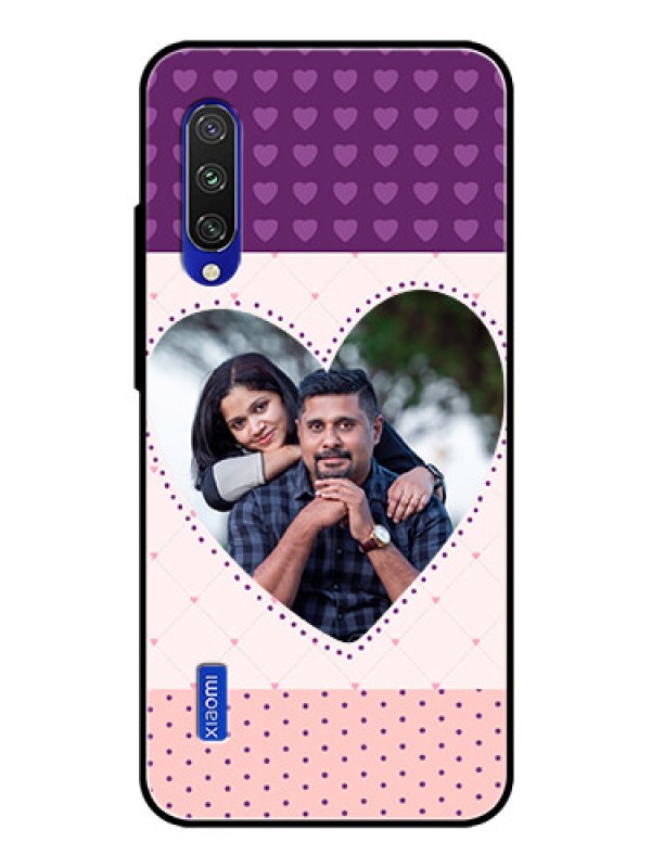 Custom Xiaomi Mi A3 Custom Glass Phone Case  - Violet Love Dots Design