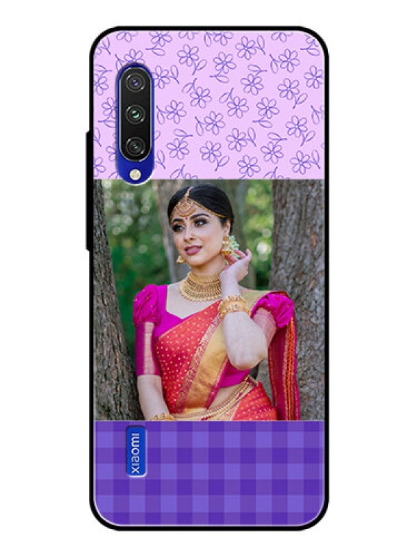 Custom Xiaomi Mi A3 Custom Glass Phone Case  - Purple Floral Design