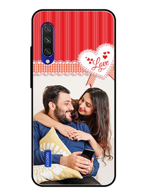 Custom Xiaomi Mi A3 Custom Glass Mobile Case  - Red Love Pattern Design