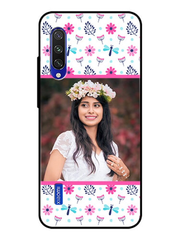 Custom Xiaomi Mi A3 Photo Printing on Glass Case  - Colorful Flower Design