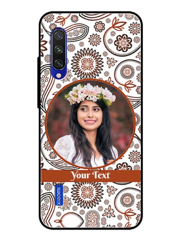 Custom Xiaomi Mi A3 Custom Glass Mobile Case  - Abstract Floral Design 
