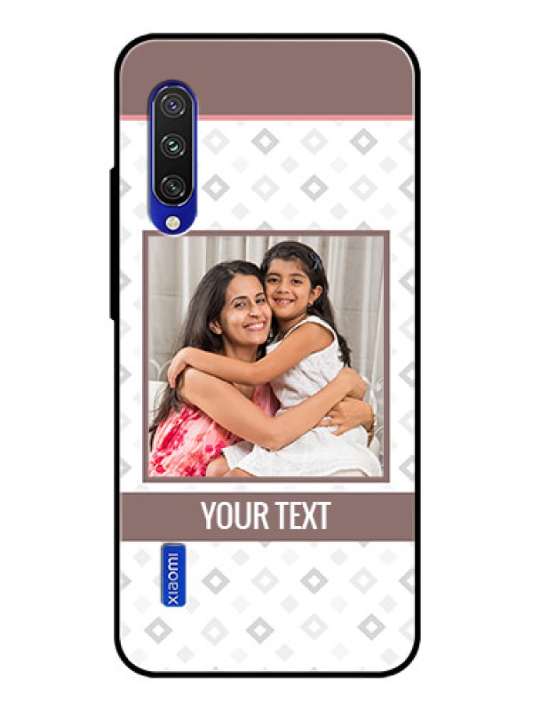 Custom Xiaomi Mi A3 Photo Printing on Glass Case  - Simple Diamond Design