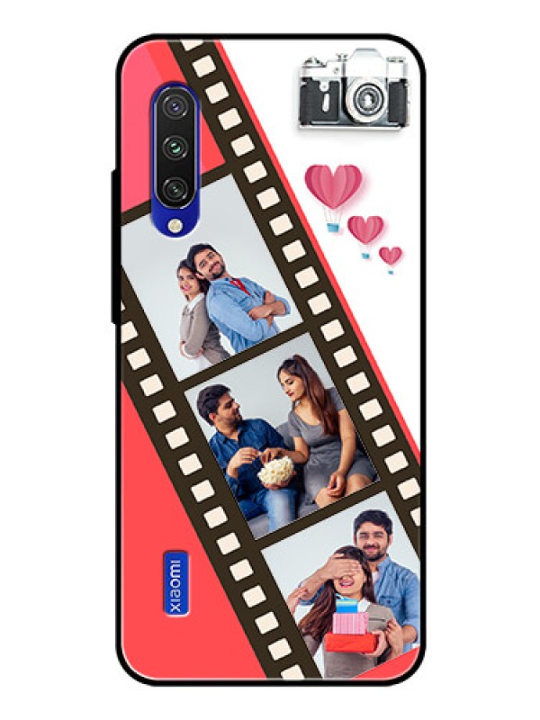Custom Xiaomi Mi A3 Personalized Glass Phone Case  - 3 Image Holder with Film Reel