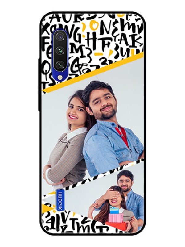 Custom Xiaomi Mi A3 Custom Glass Mobile Case  - Letters Pattern Design