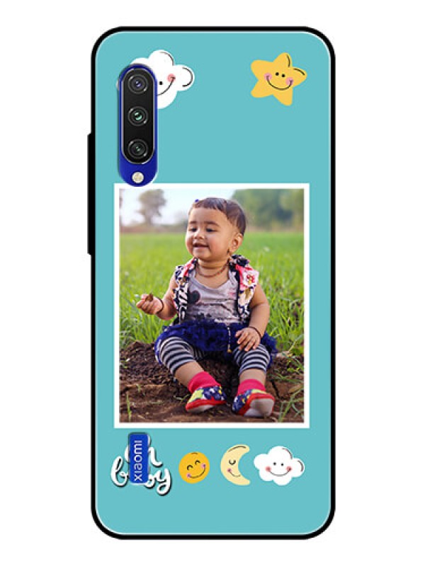 Custom Xiaomi Mi A3 Personalized Glass Phone Case  - Smiley Kids Stars Design