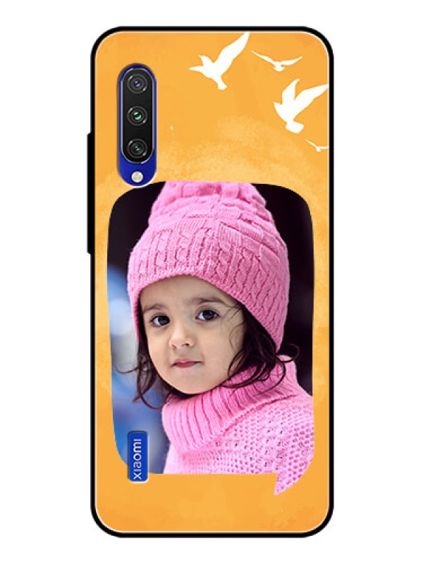 Custom Xiaomi Mi A3 Personalized Glass Phone Case  - Water Color Design with Bird Icons