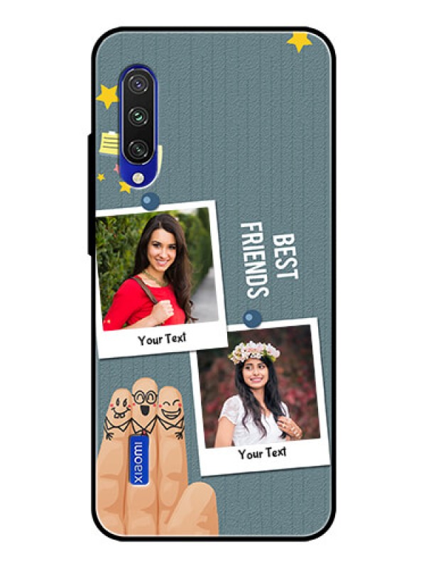 Custom Xiaomi Mi A3 Personalized Glass Phone Case  - Sticky Frames and Friendship Design