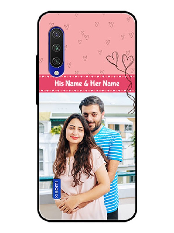 Custom Xiaomi Mi A3 Personalized Glass Phone Case  - Love Design Peach Color