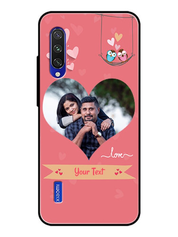 Custom Xiaomi Mi A3 Personalized Glass Phone Case  - Peach Color Love Design 