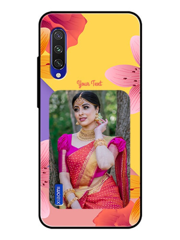 Custom Xiaomi Mi A3 Custom Glass Mobile Case  - 3 Image With Vintage Floral Design