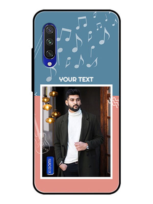 Custom Xiaomi Mi A3 Photo Printing on Glass Case  - with Color Musical Note Design