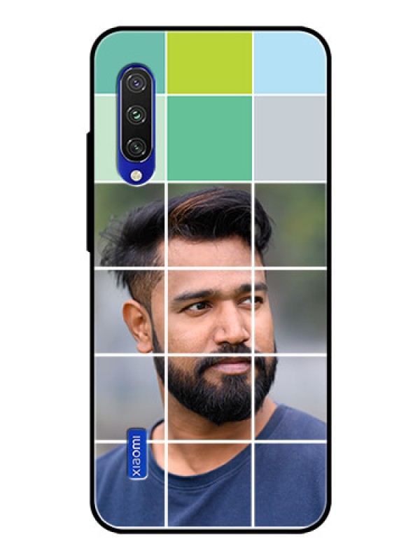 Custom Xiaomi Mi A3 Photo Printing on Glass Case  - with white box pattern 