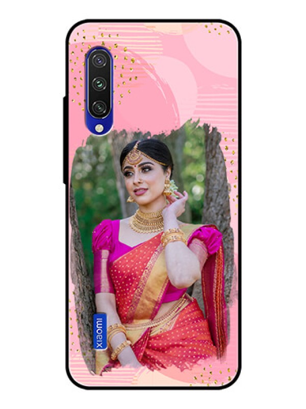 Custom Xiaomi Mi A3 Personalized Glass Phone Case  - Gold Glitter Splash Design