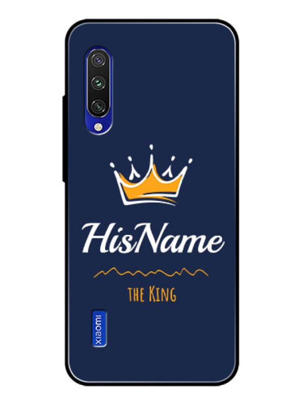 Custom Mi A3 Glass Phone Case King with Name