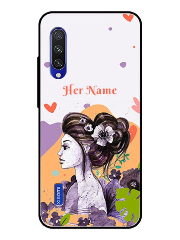 Custom Xiaomi Mi A3 Personalized Glass Phone Case - Woman And Nature Design