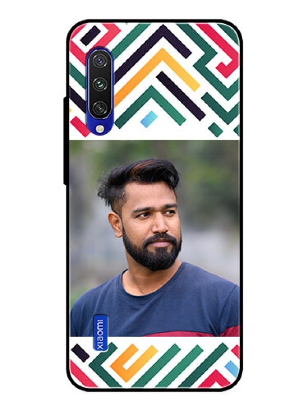 Custom Xiaomi Mi A3 Personalized Glass Phone Case - Colorful Maze Pattern Design