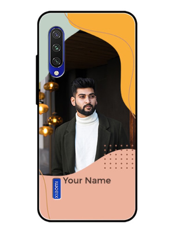 Custom Xiaomi Mi A3 Personalized Glass Phone Case - Tri-coloured overlay design