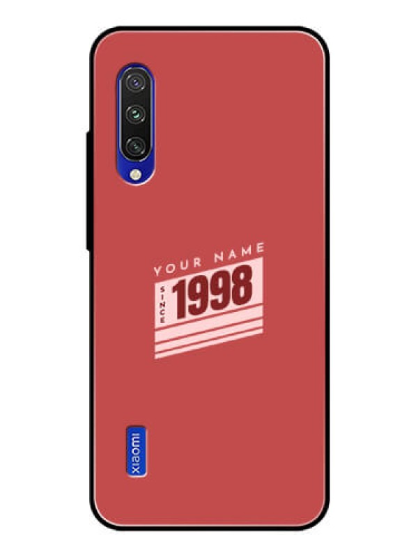 Custom Xiaomi Mi A3 Custom Glass Phone Case - Red custom year of birth Design