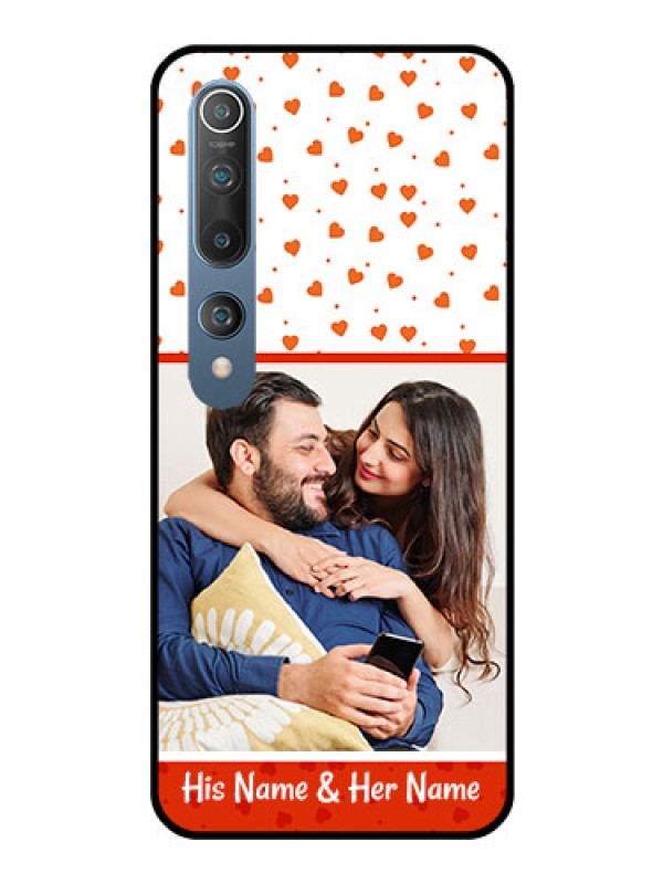 Custom Mi 10 Custom Glass Phone Case  - Orange Love Symbol Design