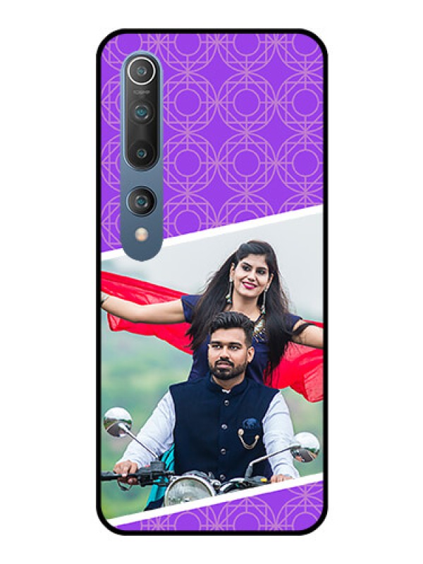 Custom Mi 10 Custom Glass Phone Case  - Violet Pattern Design