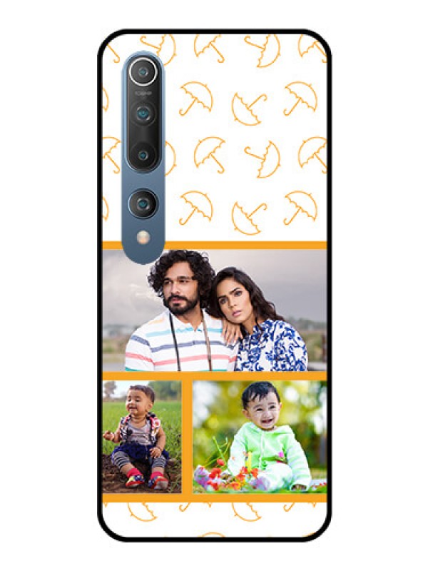 Custom Mi 10 Custom Glass Mobile Case  - Yellow Pattern Design