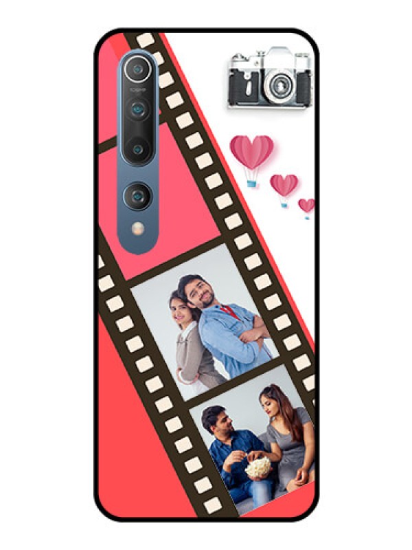Custom Mi 10 Personalized Glass Phone Case  - 3 Image Holder with Film Reel