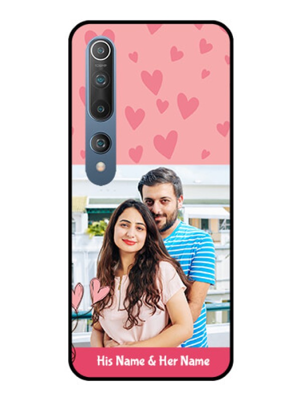 Custom Mi 10 Personalized Glass Phone Case  - Love Design Peach Color