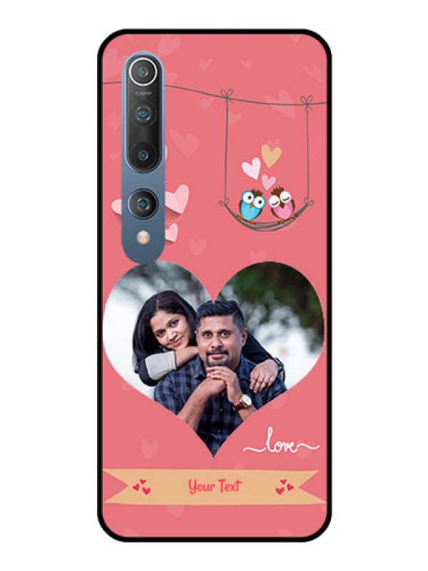 Custom Mi 10 Personalized Glass Phone Case  - Peach Color Love Design 