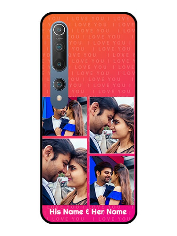 Custom Mi 10 Custom Glass Phone Case  - I Love You Pink Design